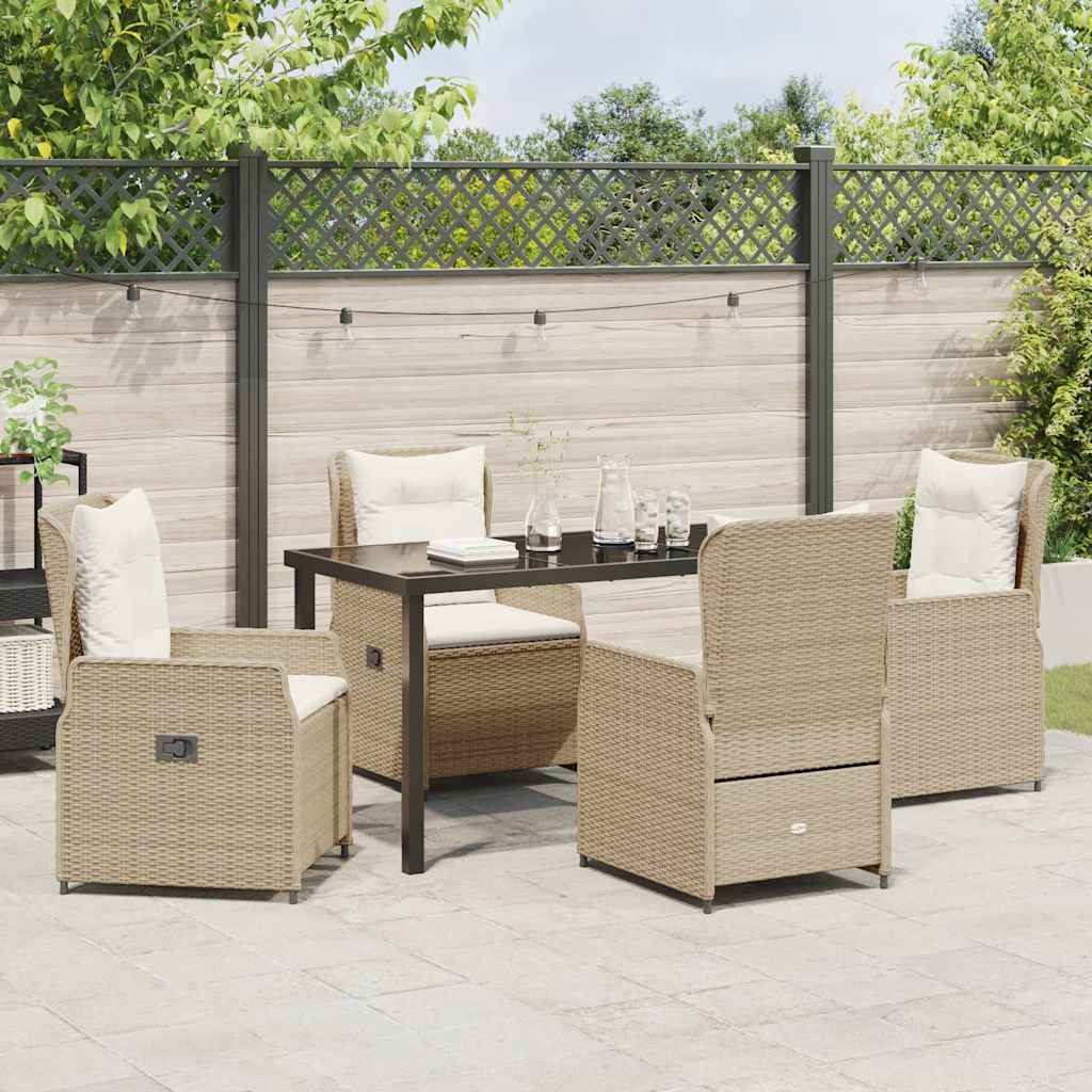 vidaXL Zestaw do jadalni w ogrodzie 5 pcs Beżowy i jasnoszary