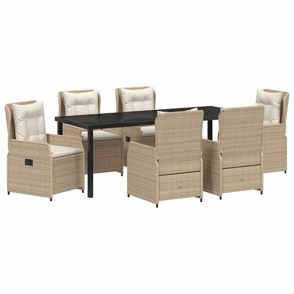 vidaXL Zestaw do jadalni w ogrodzie 7 pcs Beżowy i jasnoszary