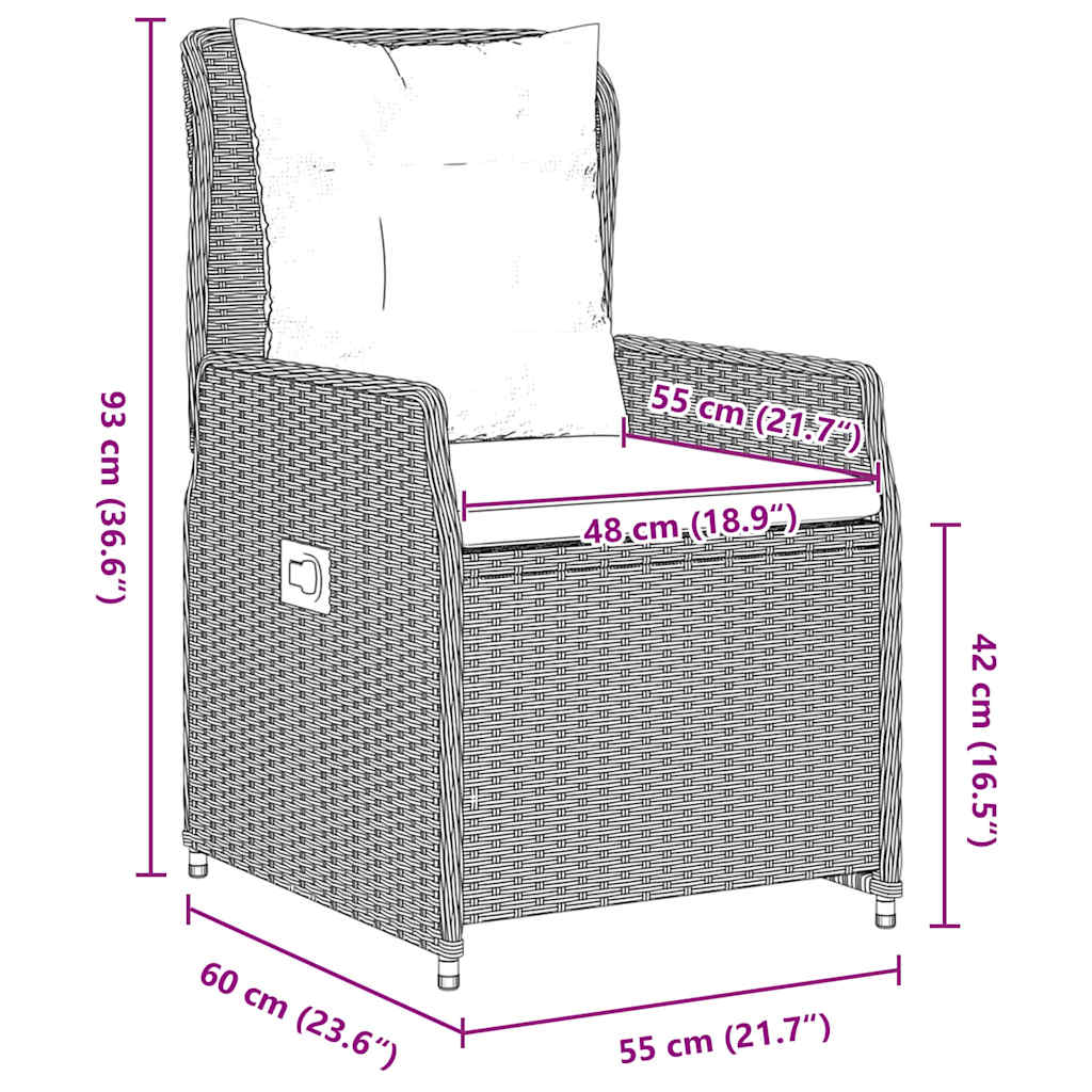vidaXL Zestaw do jadalni w ogrodzie 5 pcs Jasnoszary polirattan