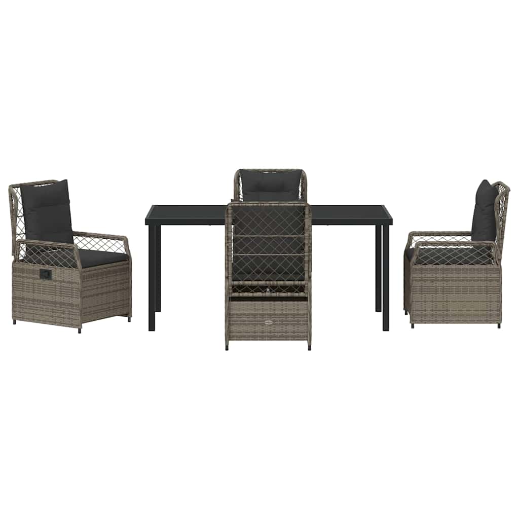 vidaXL Zestaw do jadalni w ogrodzie 5 pcs Szary polirattan