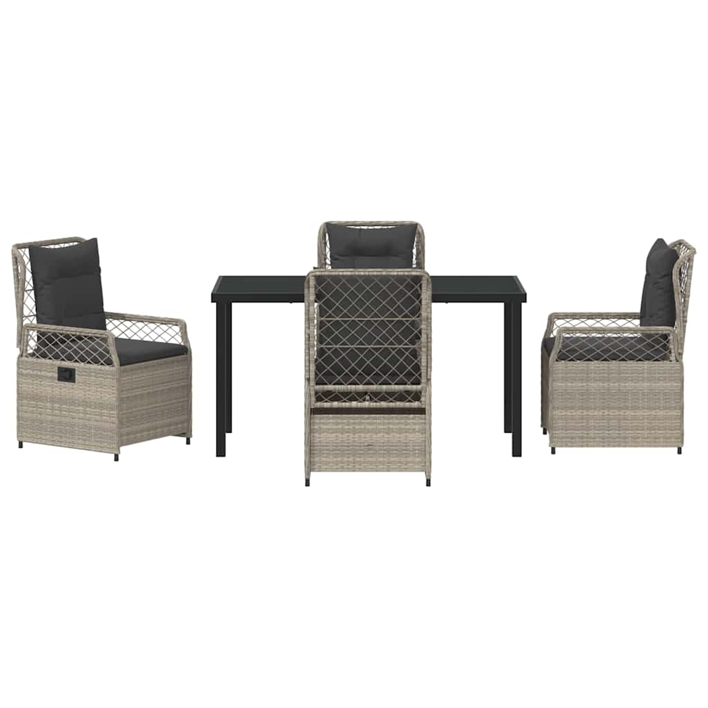 vidaXL Zestaw do jadalni w ogrodzie 5 pcs Jasnoszary polirattan