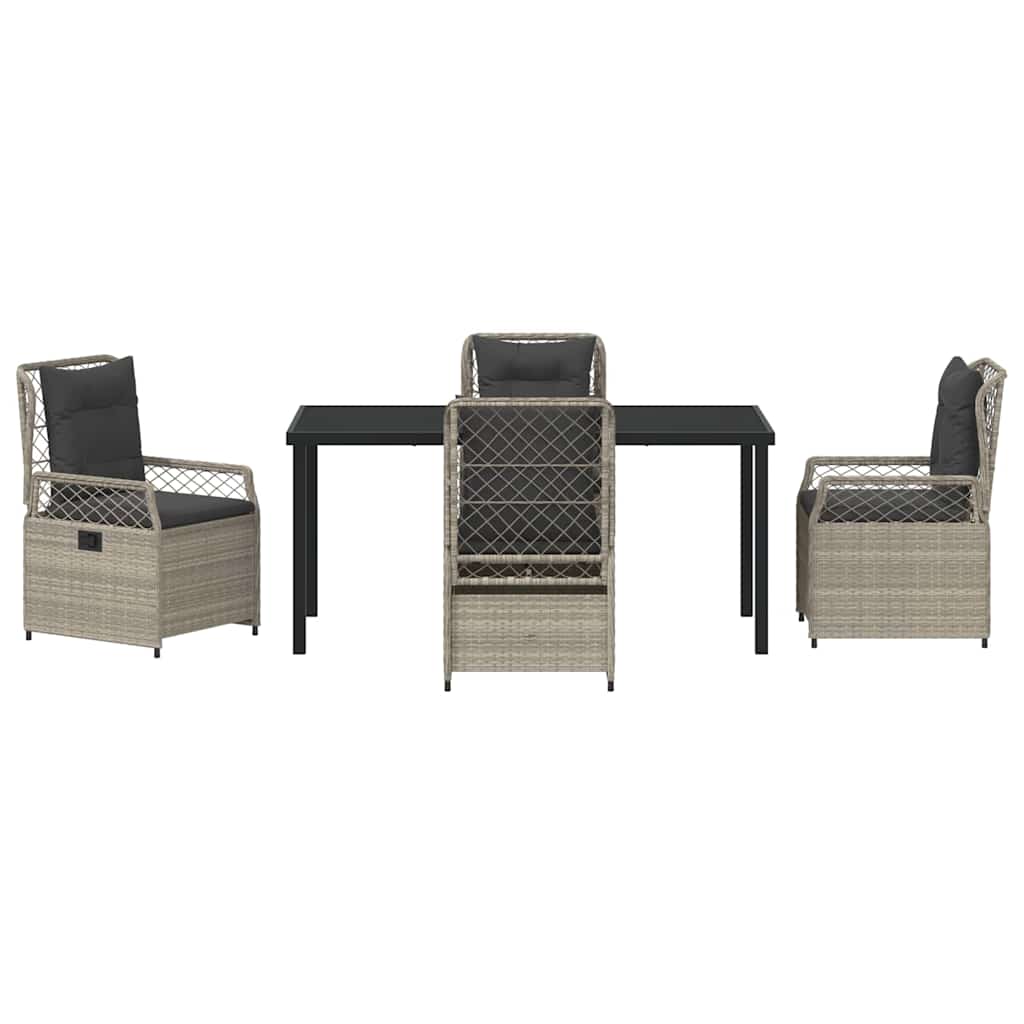 vidaXL Zestaw do jadalni w ogrodzie 5 pcs Jasnoszary polirattan