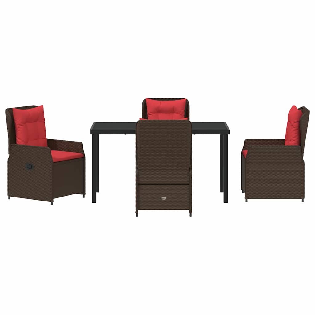 vidaXL Zestaw do jadalni w ogrodzie 5 pcs Brązowy Polirattan