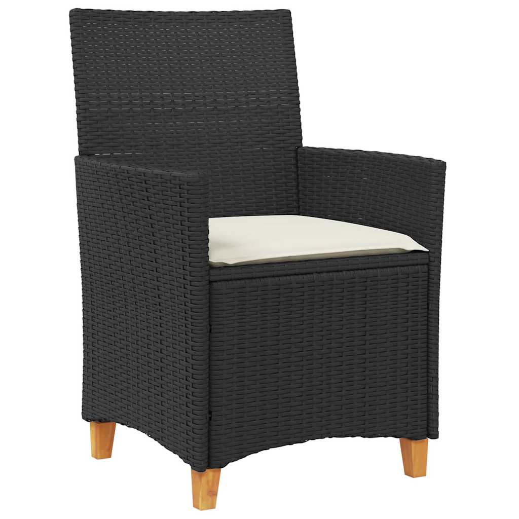 vidaXL Zestaw do jadalni w ogrodzie 7 pcs Czarny polirattan