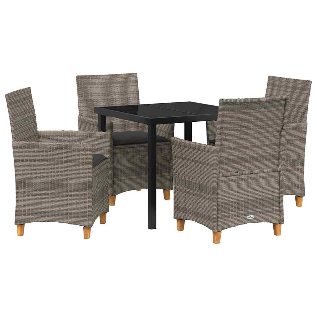 vidaXL Zestaw do jadalni w ogrodzie 5 pcs Szary polirattan