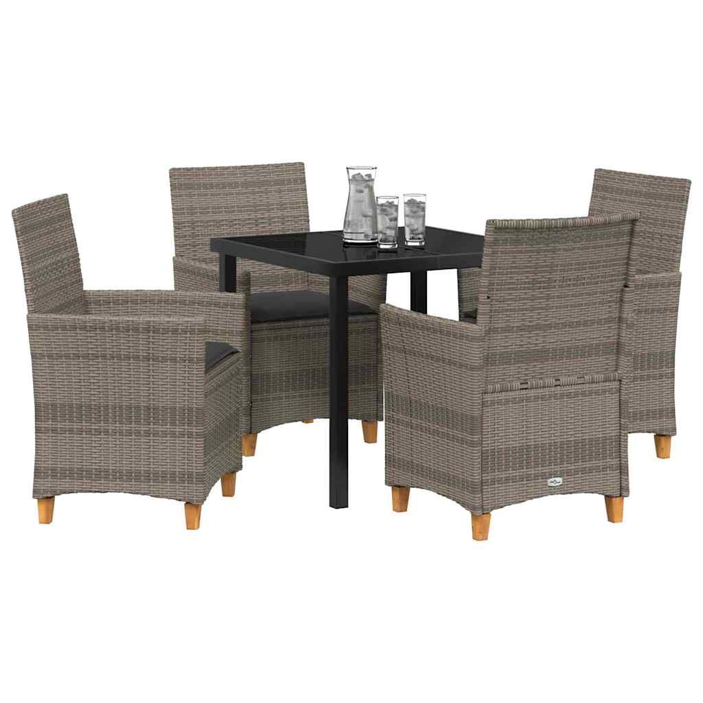 vidaXL Zestaw do jadalni w ogrodzie 5 pcs Szary polirattan