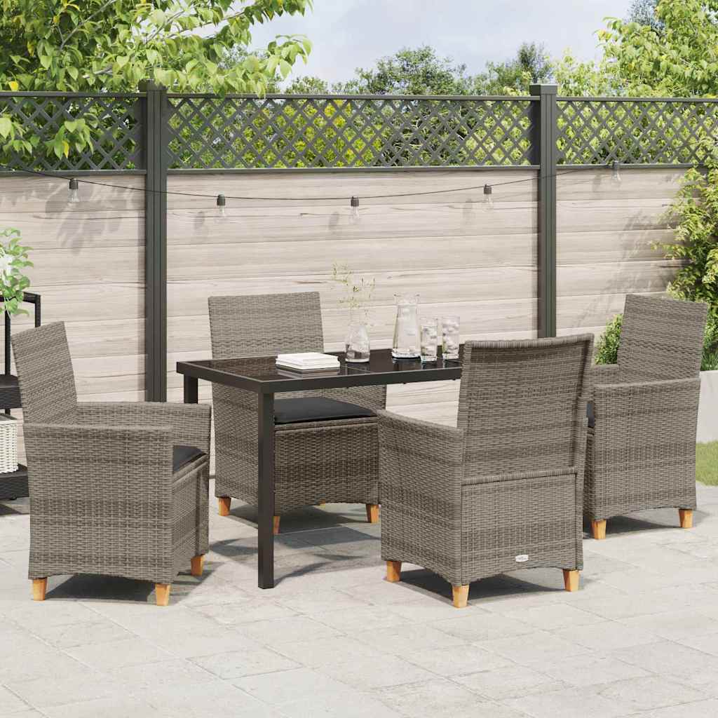 vidaXL Zestaw do jadalni w ogrodzie 5 pcs Szary polirattan