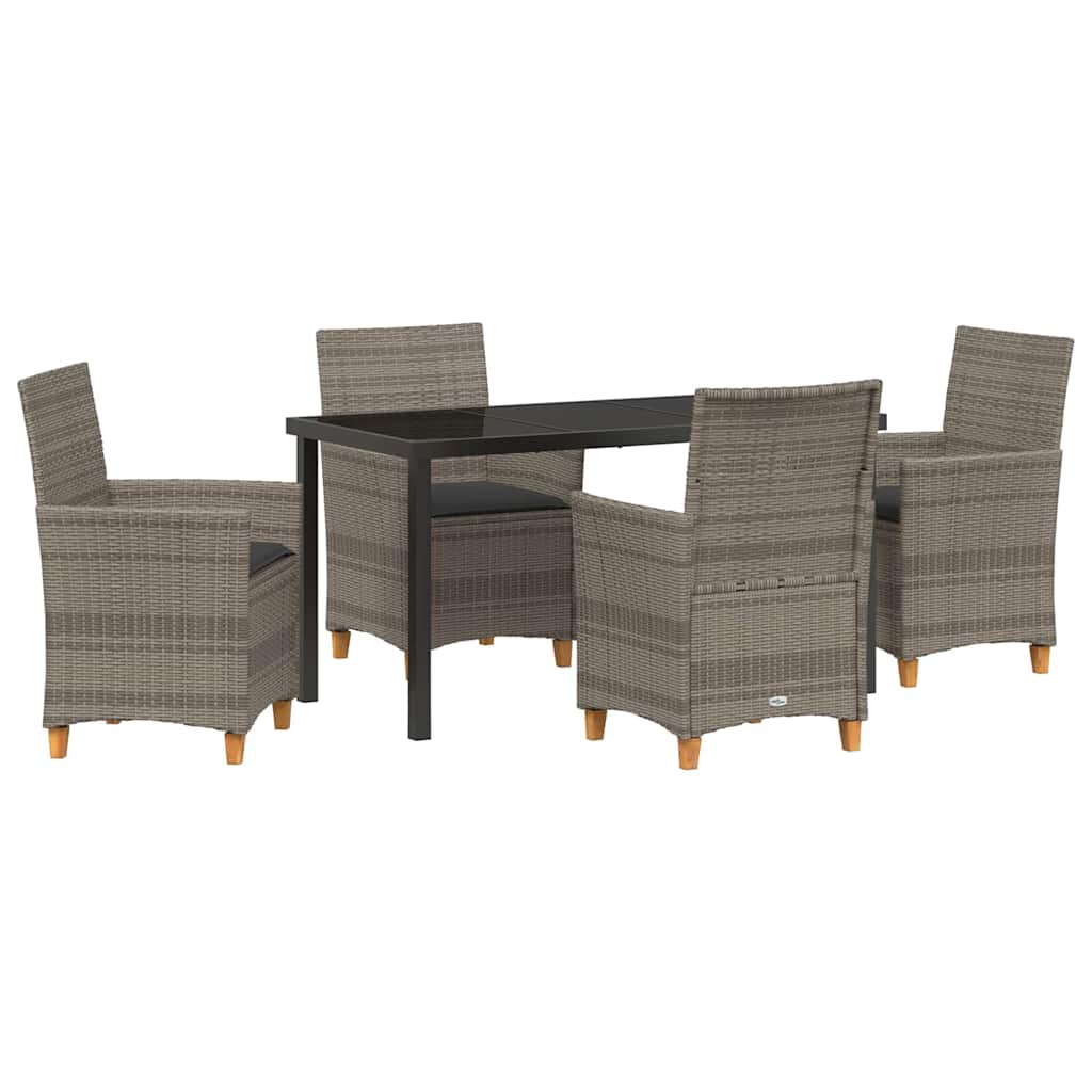 vidaXL Zestaw do jadalni w ogrodzie 5 pcs Szary polirattan