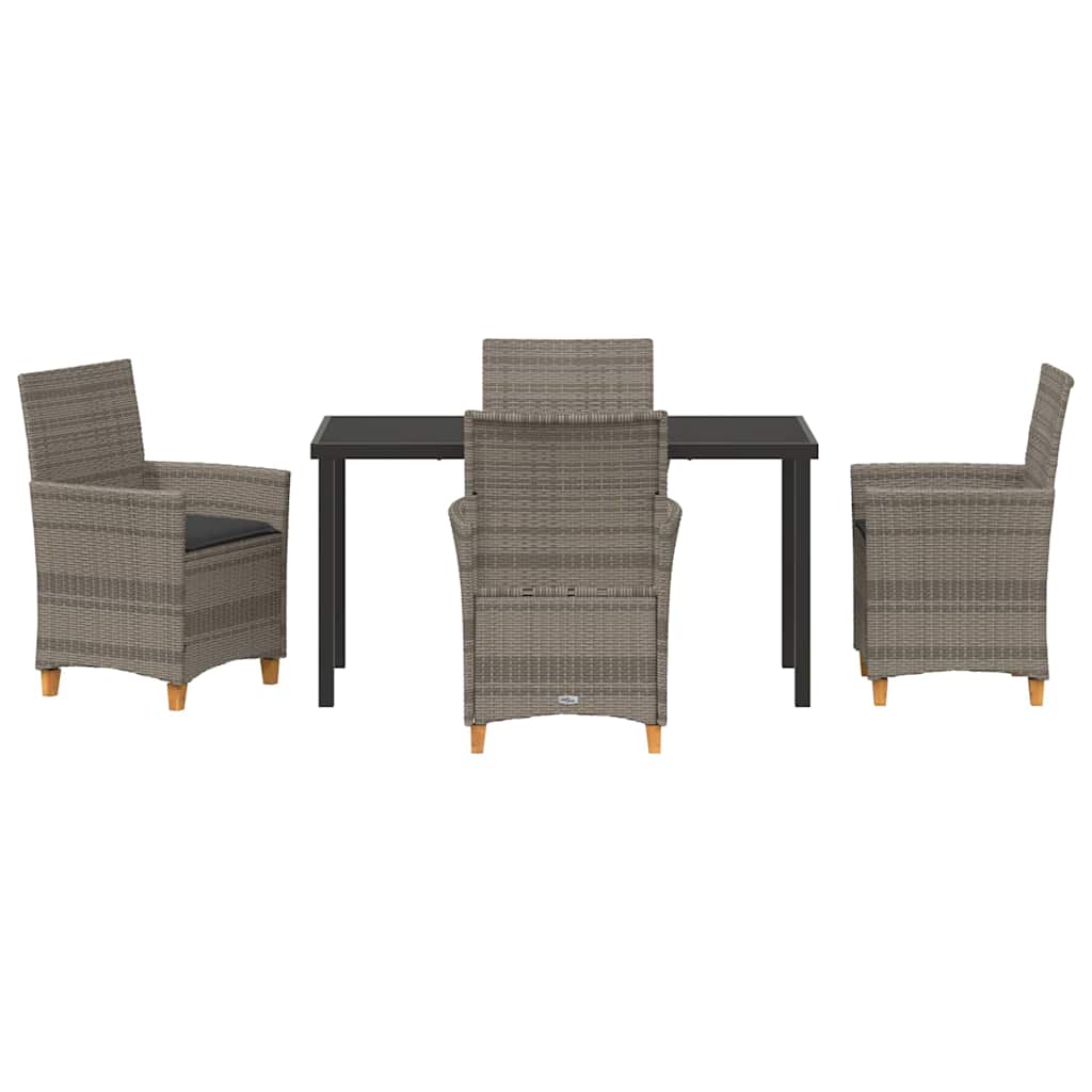 vidaXL Zestaw do jadalni w ogrodzie 5 pcs Szary polirattan