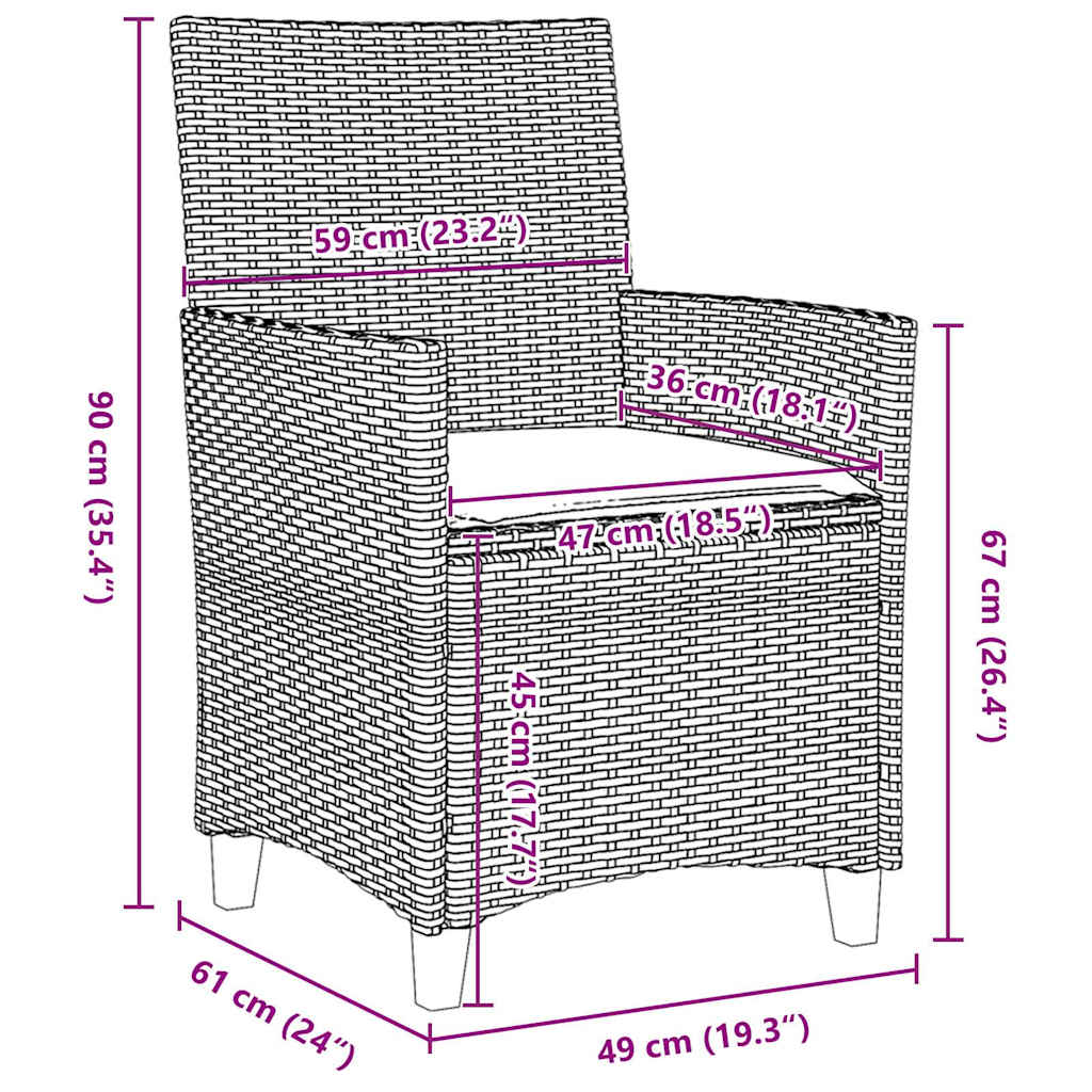 vidaXL Zestaw do jadalni w ogrodzie 5 pcs Szary polirattan