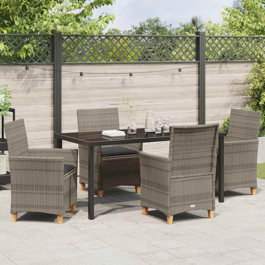 vidaXL Zestaw do jadalni w ogrodzie 5 pcs Szary polirattan
