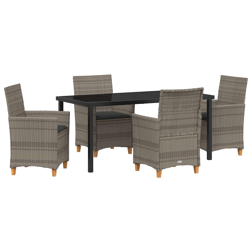 vidaXL Zestaw do jadalni w ogrodzie 5 pcs Szary polirattan