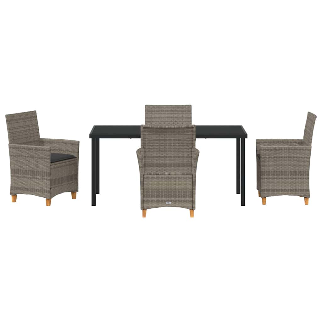 vidaXL Zestaw do jadalni w ogrodzie 5 pcs Szary polirattan