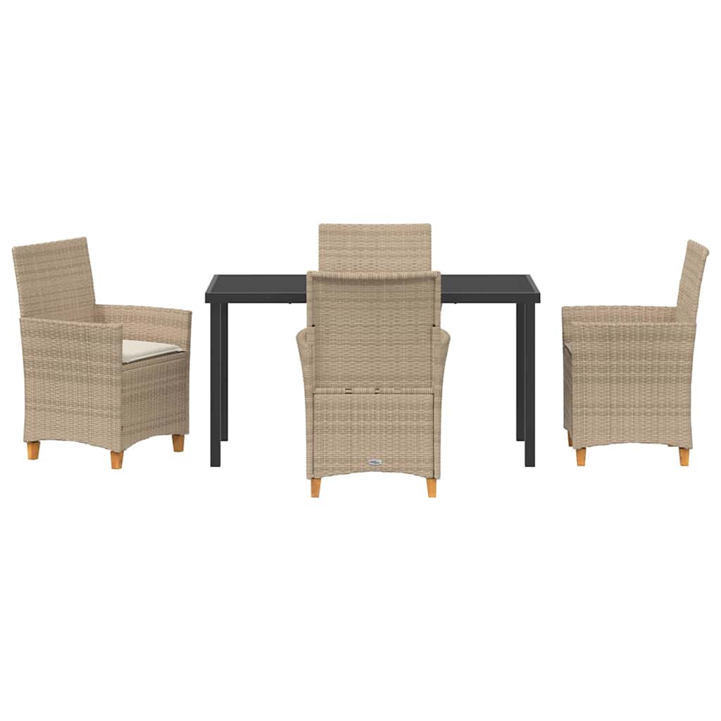vidaXL Zestaw do jadalni w ogrodzie 5 pcs Beżowy polirattan