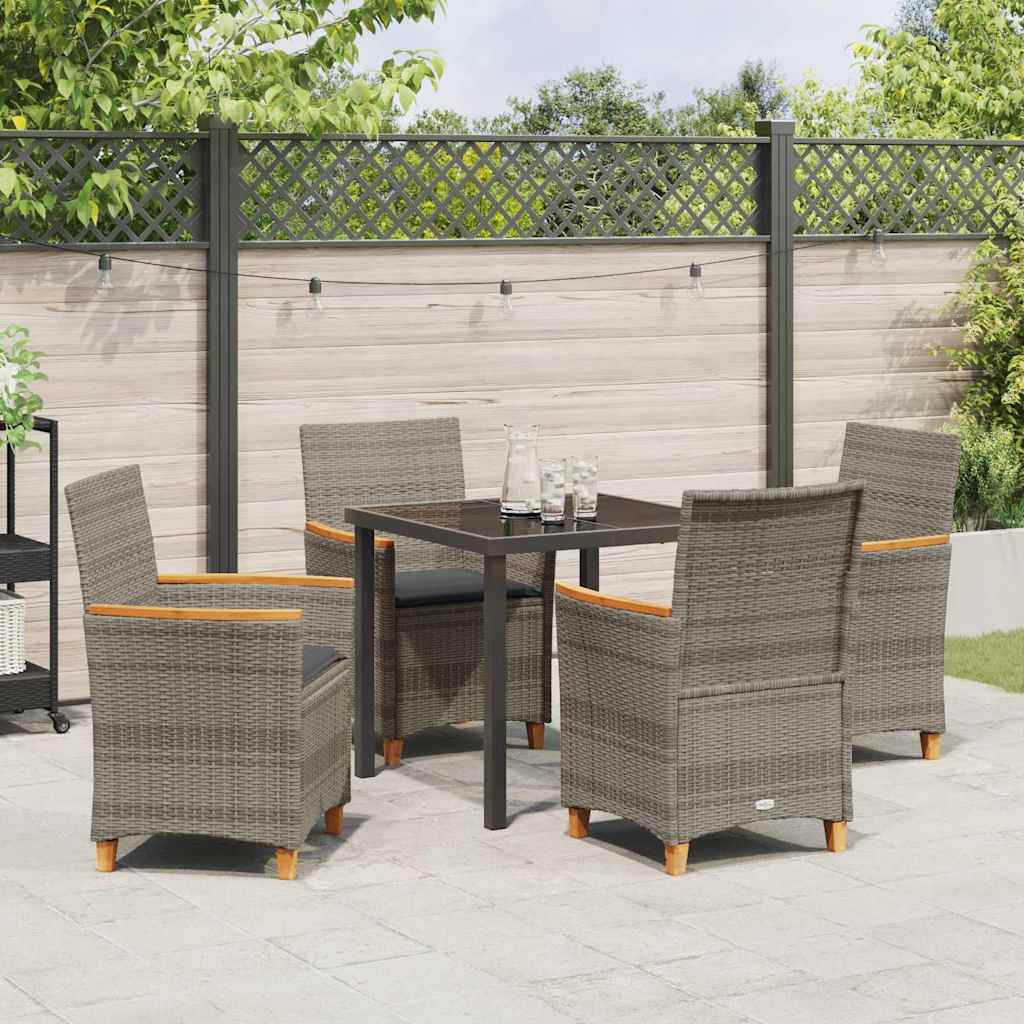 vidaXL Zestaw do jadalni w ogrodzie 5 pcs Szary polirattan