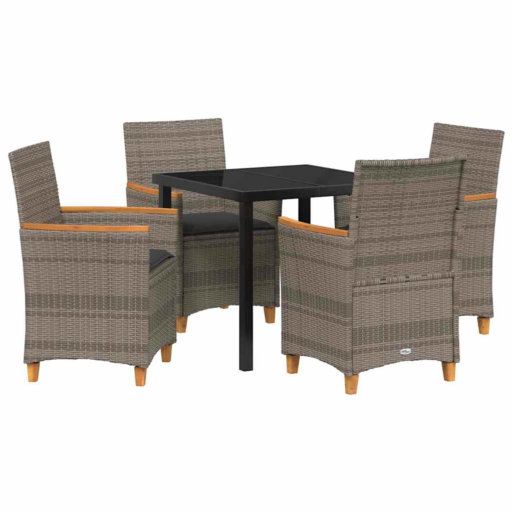 vidaXL Zestaw do jadalni w ogrodzie 5 pcs Szary polirattan