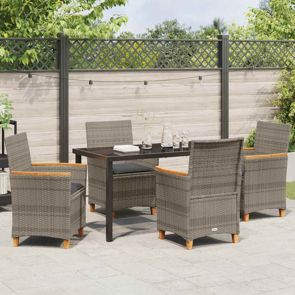 vidaXL Zestaw do jadalni w ogrodzie 5 pcs Szary polirattan