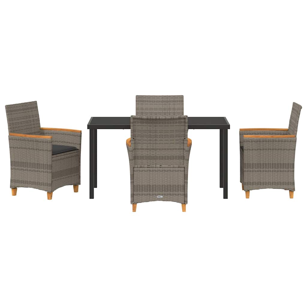 vidaXL Zestaw do jadalni w ogrodzie 5 pcs Szary polirattan