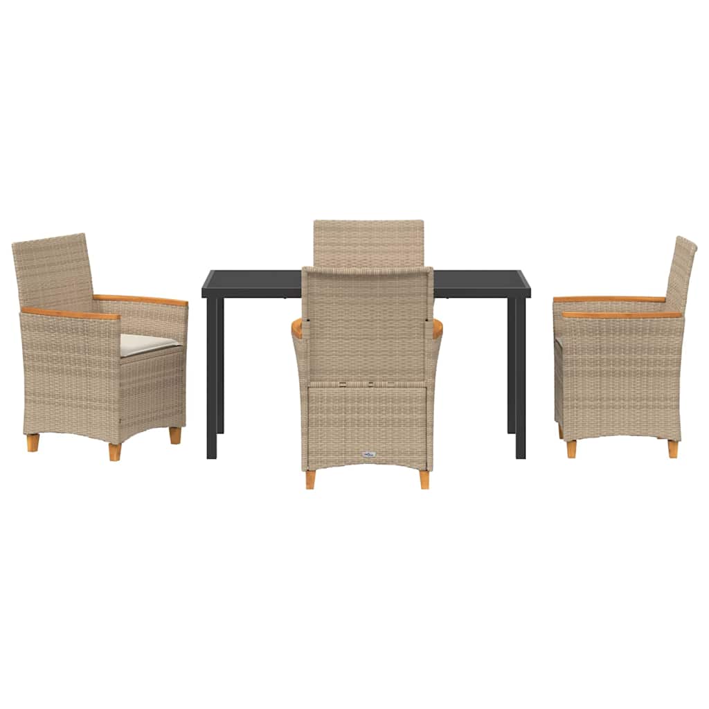 vidaXL Zestaw do jadalni w ogrodzie 5 pcs Beżowy polirattan