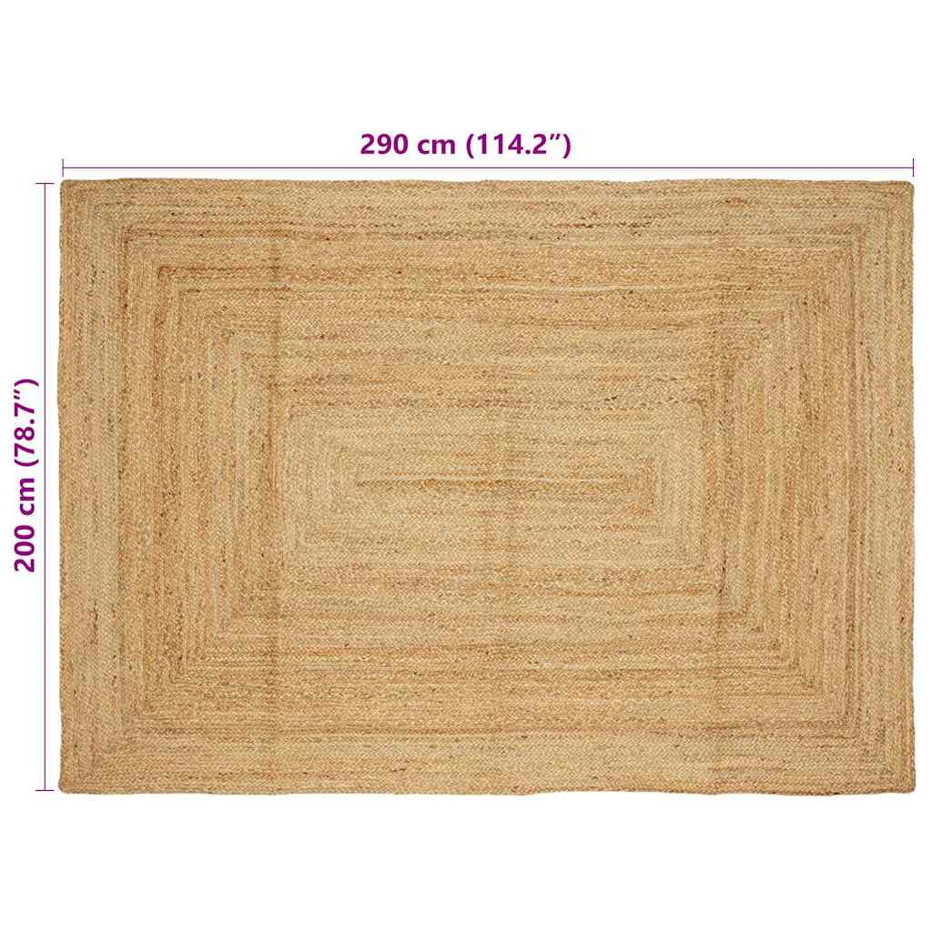 vidaXL Dywany pokojowe naturalny 200 x 290 cm Juta