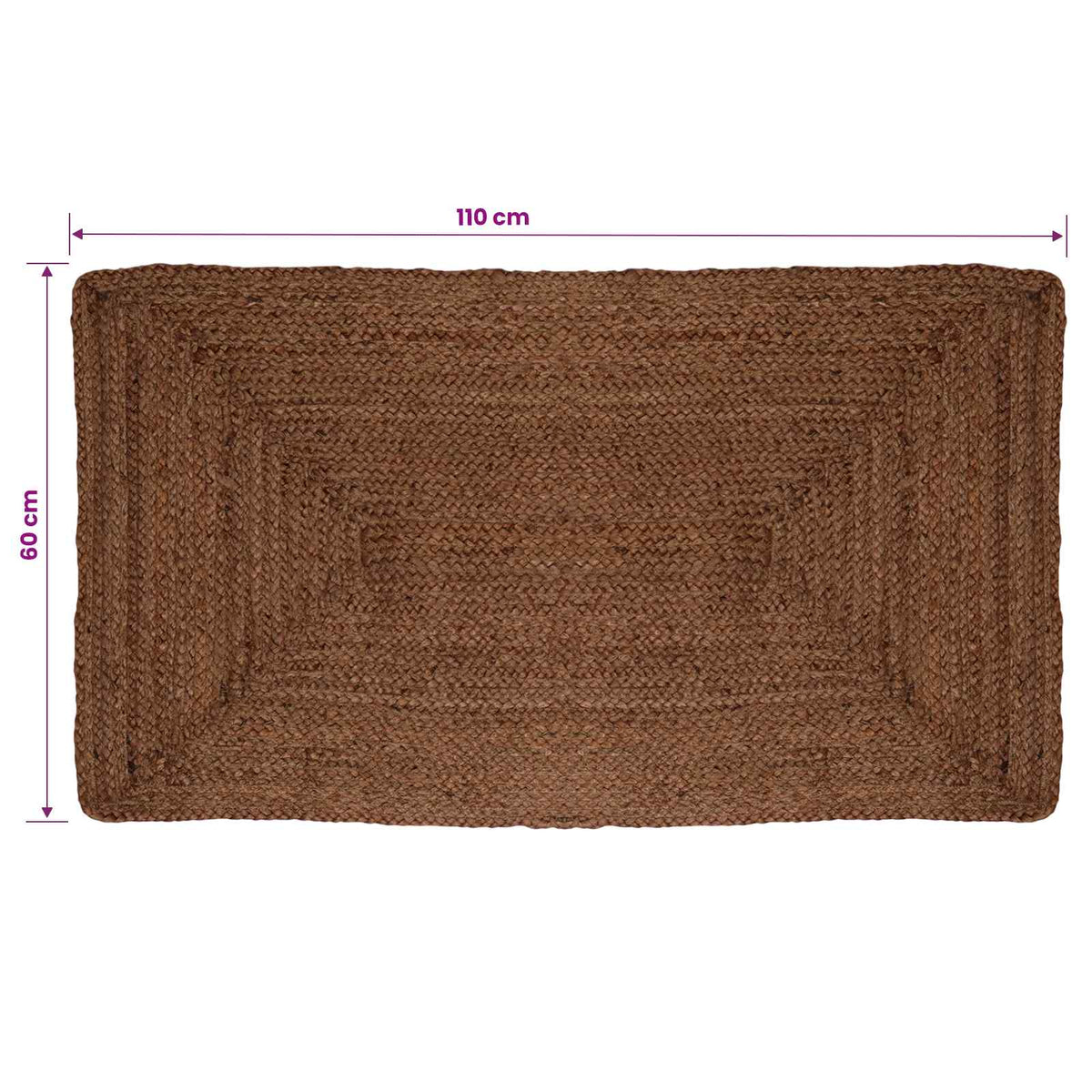 vidaXL Dywan strefowy Szary 60 x 110 cm Juta