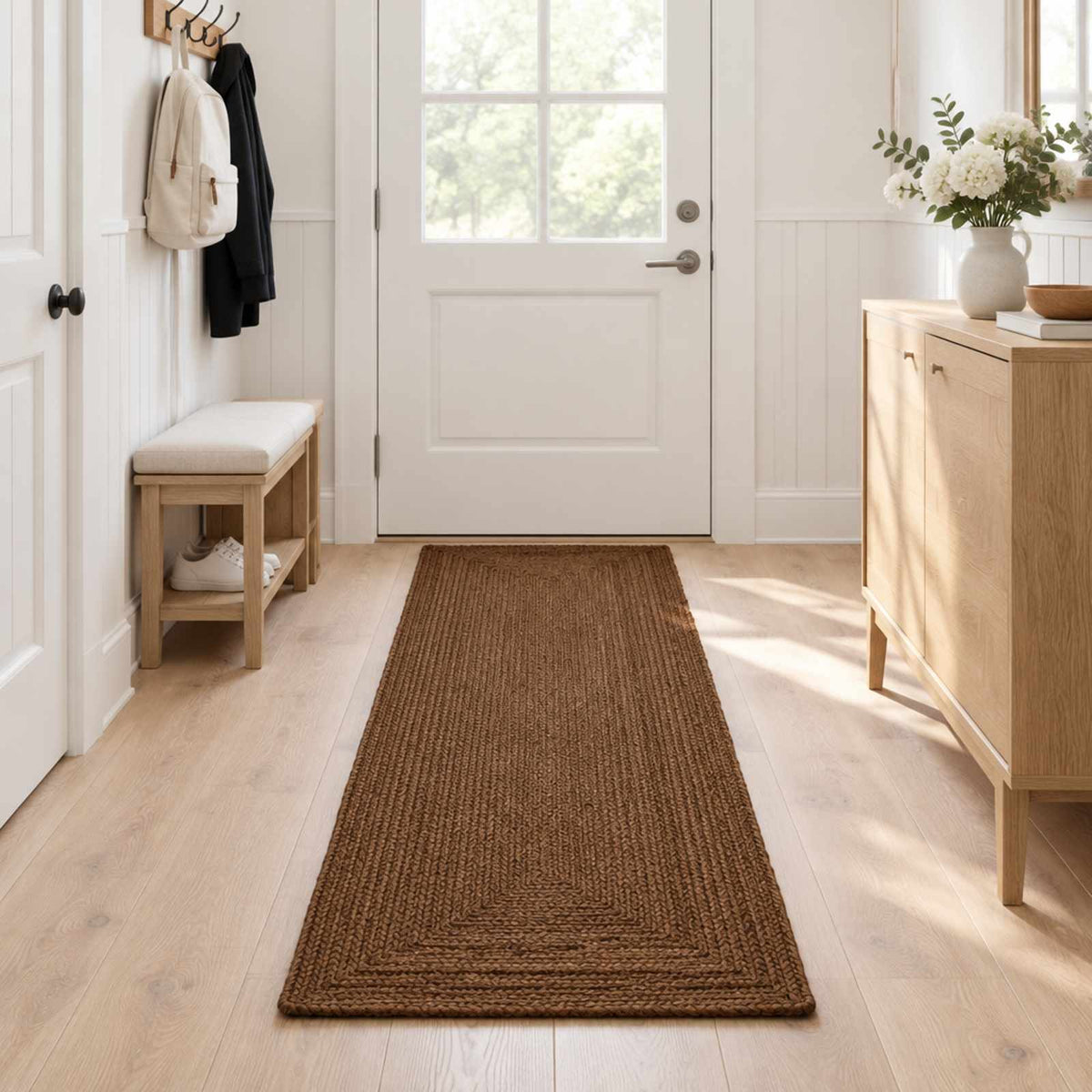vidaXL Dywan strefowy Szary 60 x 200 cm Juta