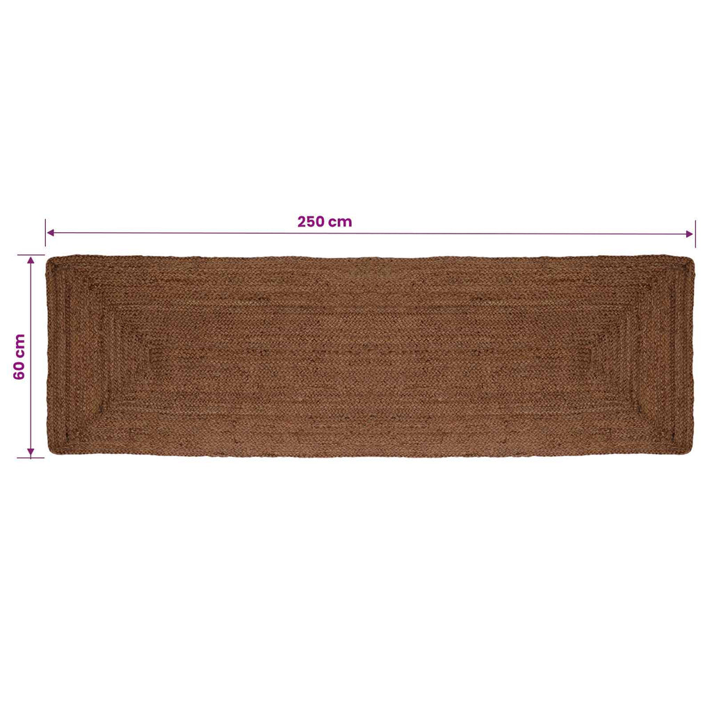vidaXL Dywan strefowy Szary 60 x 250 cm Juta