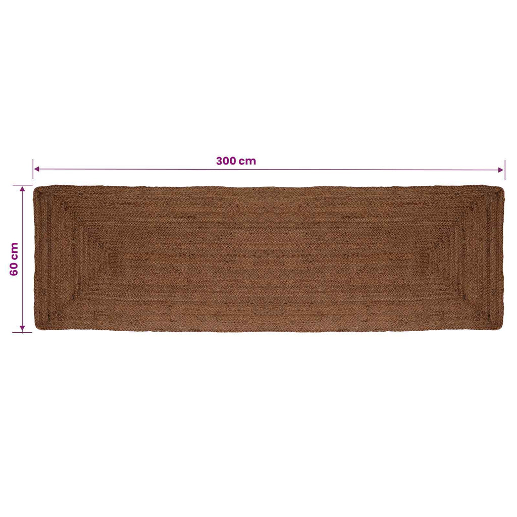 vidaXL Dywan strefowy Szary 60 x 300 cm Juta