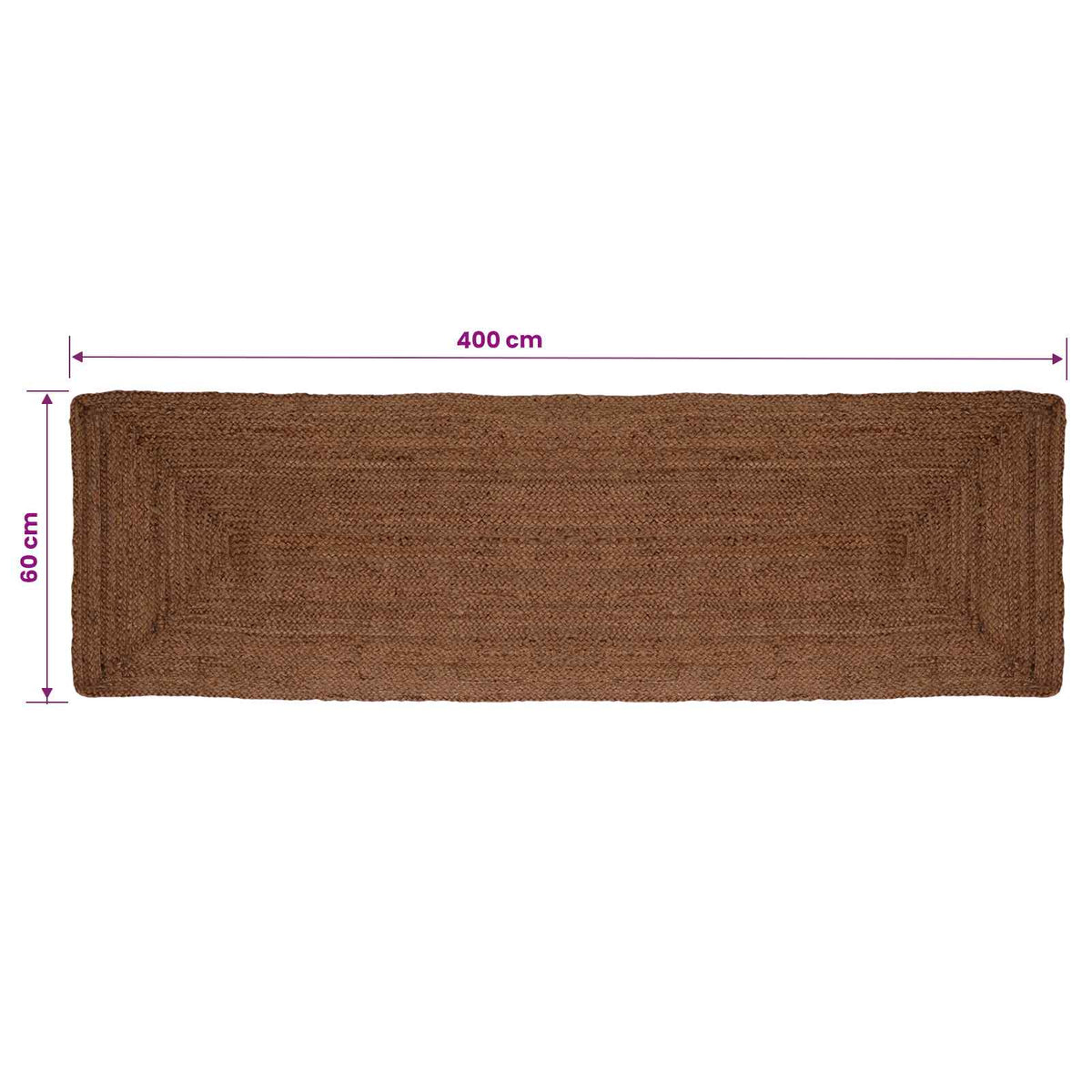 vidaXL Dywan strefowy Szary 60 x 400 cm Juta