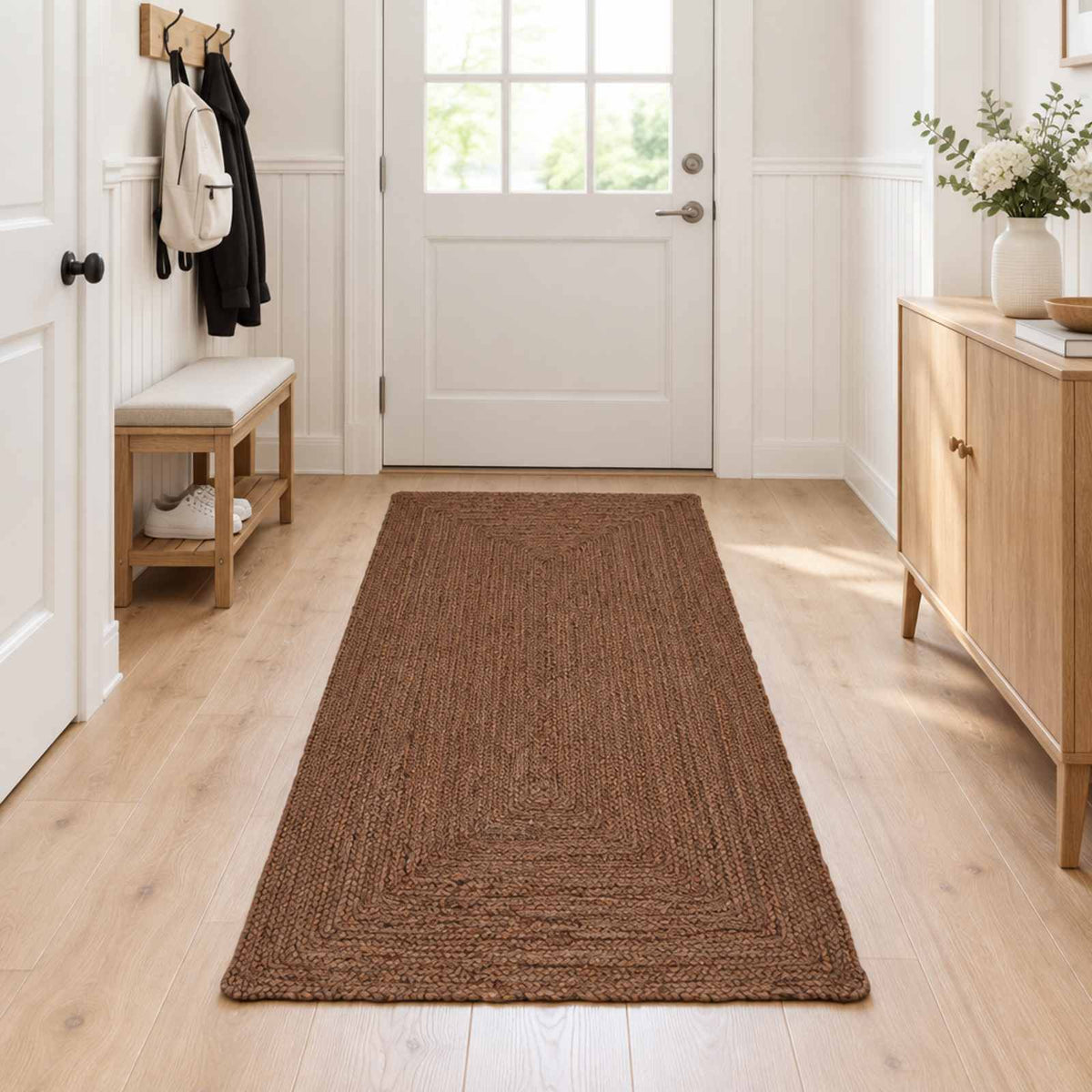 vidaXL Dywan strefowy Szary 80 x 250 cm Juta