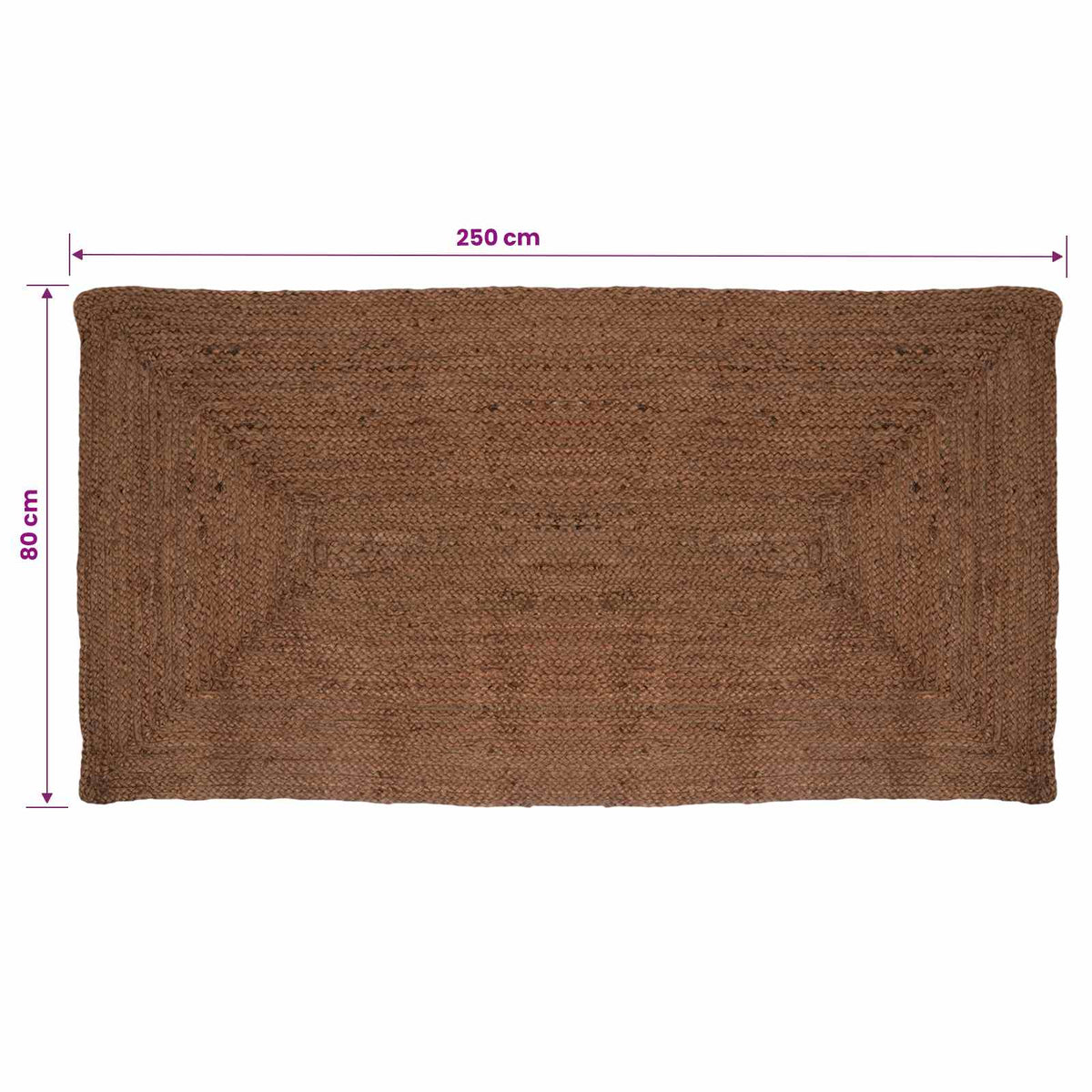 vidaXL Dywan strefowy Szary 80 x 250 cm Juta