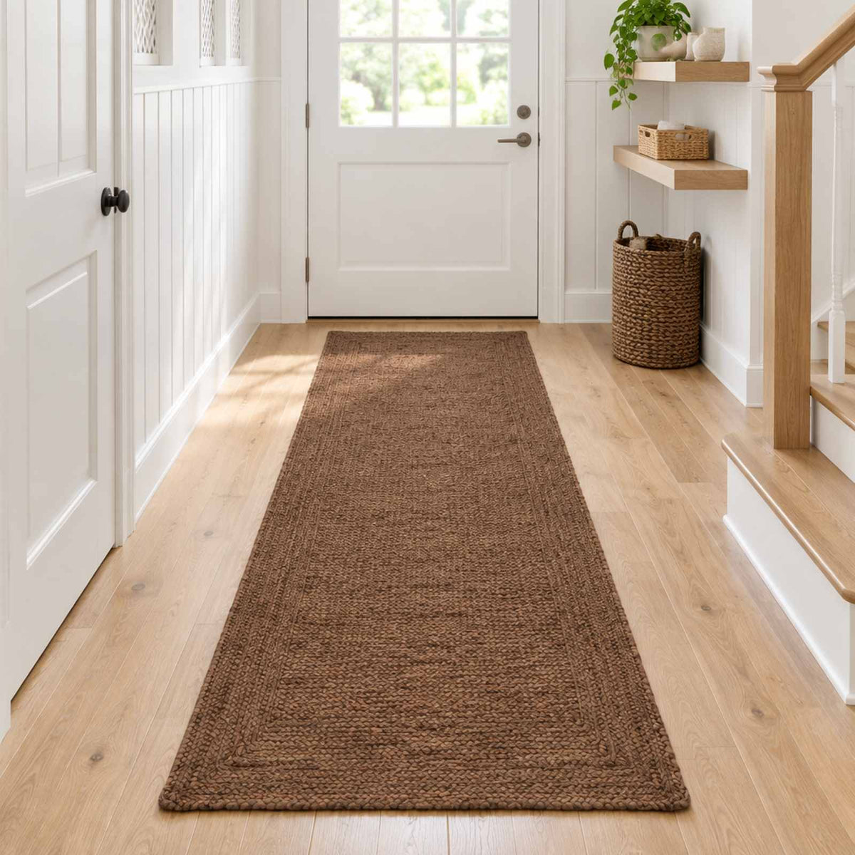 vidaXL Dywan strefowy Szary 80 x 300 cm Juta