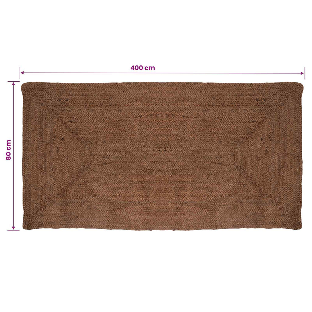 vidaXL Dywan strefowy Szary 80 x 400 cm Juta