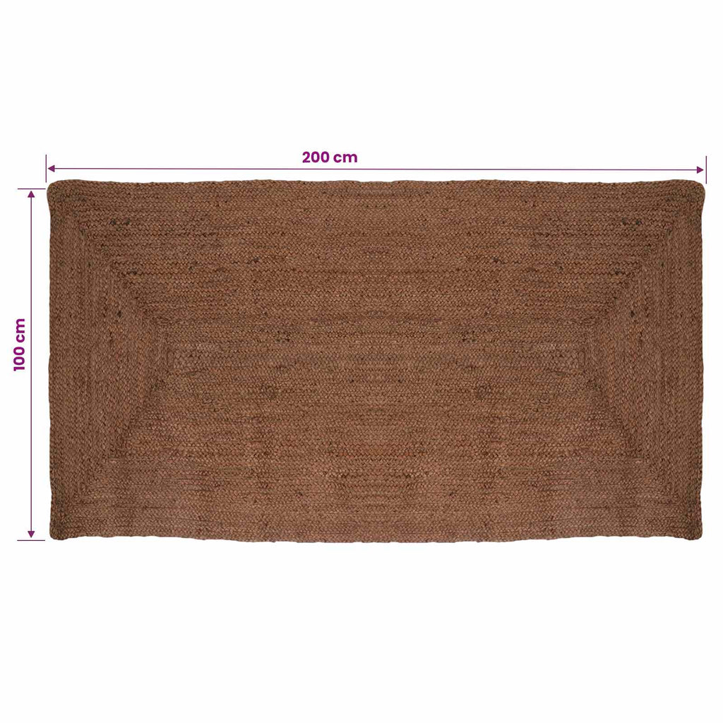 vidaXL Dywan strefowy Szary 100 x 200 cm Juta