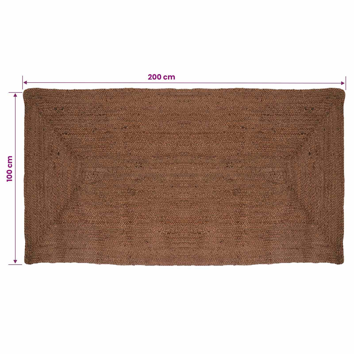 vidaXL Dywan strefowy Szary 100 x 200 cm Juta