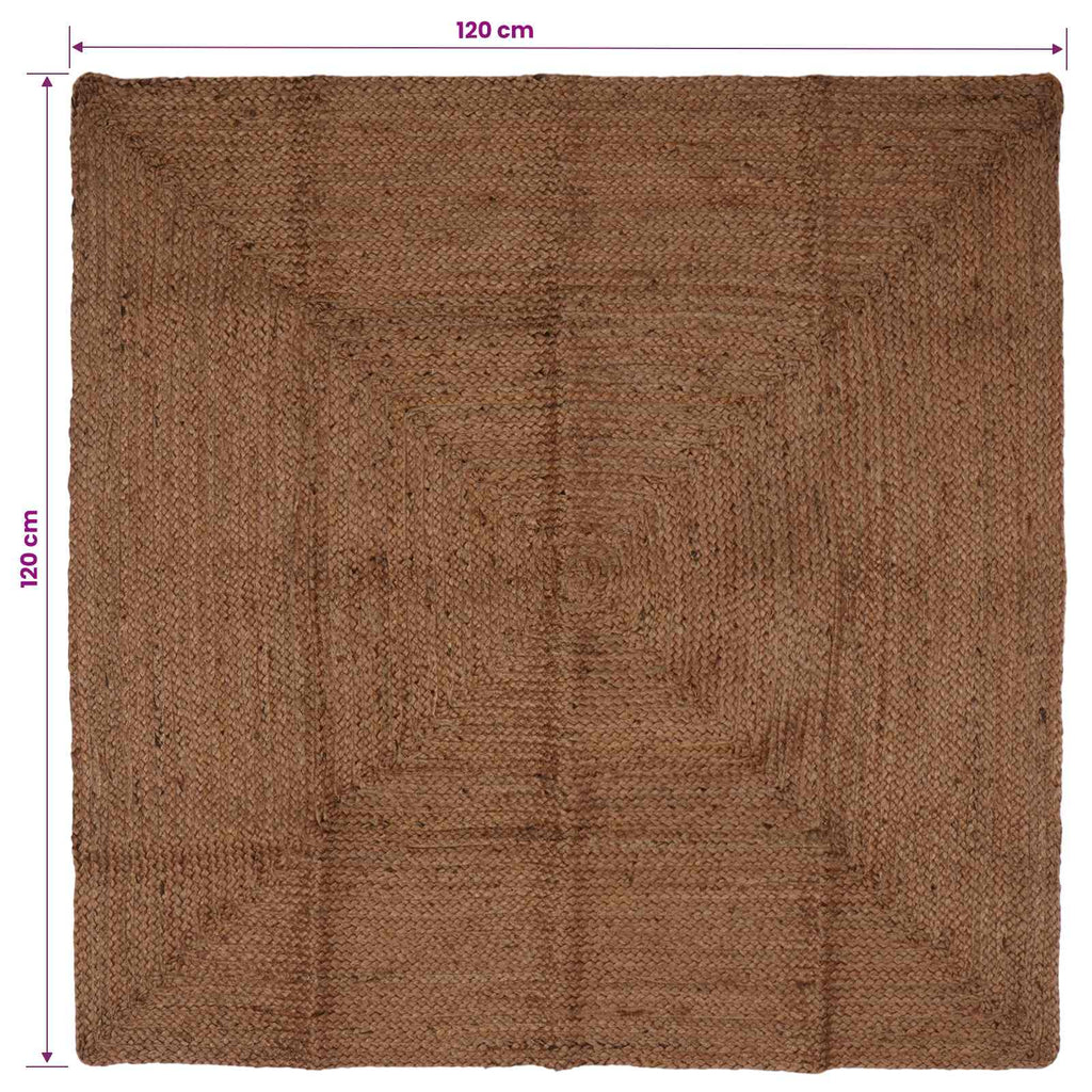 vidaXL Dywan strefowy Szary 120 x 120 cm Juta