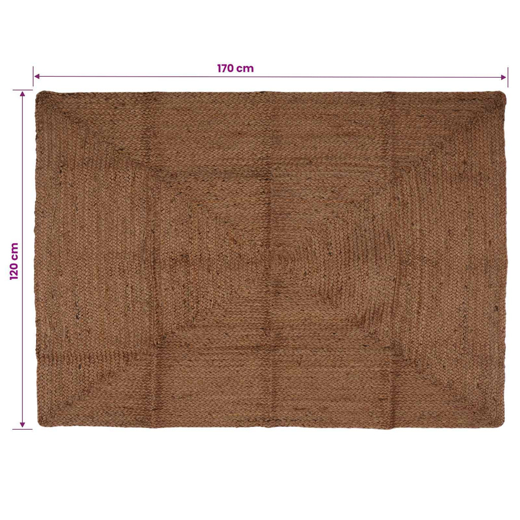 vidaXL Dywan strefowy Szary 120 x 170 cm Juta