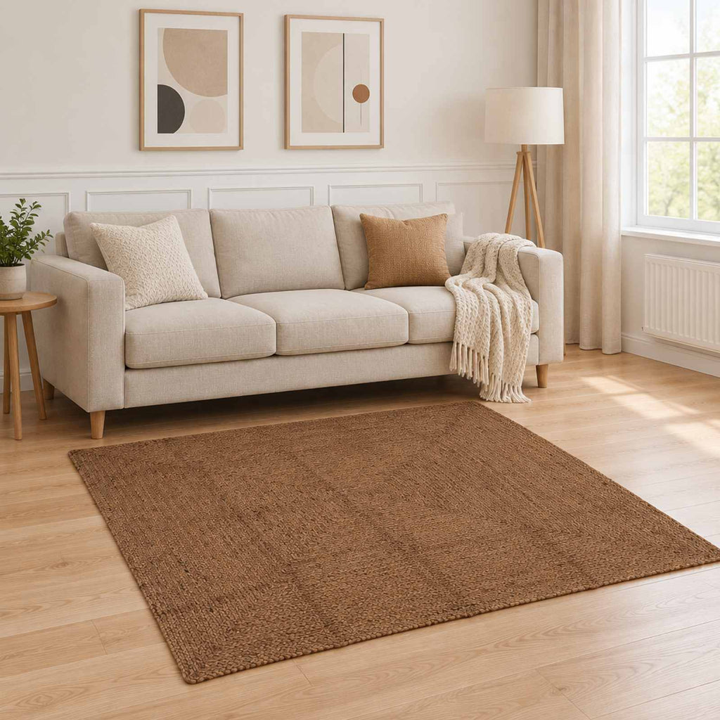 vidaXL Dywan strefowy Szary 160 x 160 cm Juta