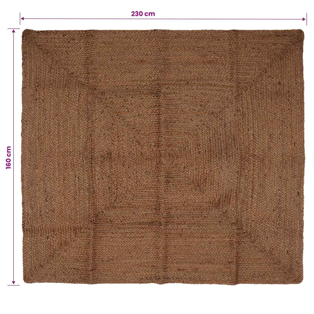 vidaXL Dywan strefowy Szary 160 x 230 cm Juta