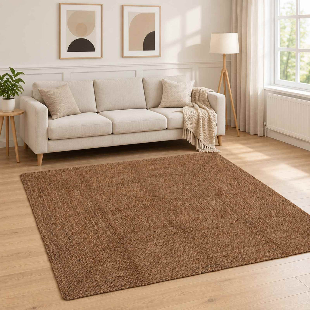 vidaXL Dywan strefowy Szary 200 x 200 cm Juta
