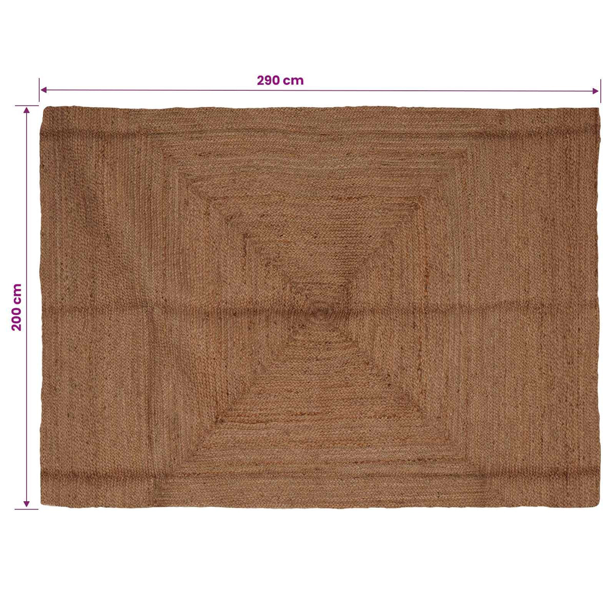 vidaXL Dywan strefowy Szary 200 x 290 cm Juta