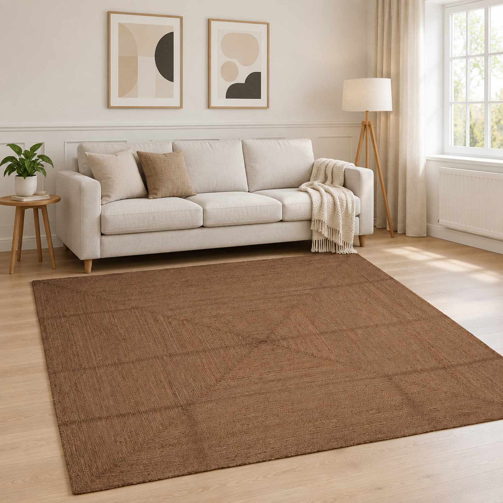 vidaXL Dywan strefowy Szary 240 x 240 cm Juta