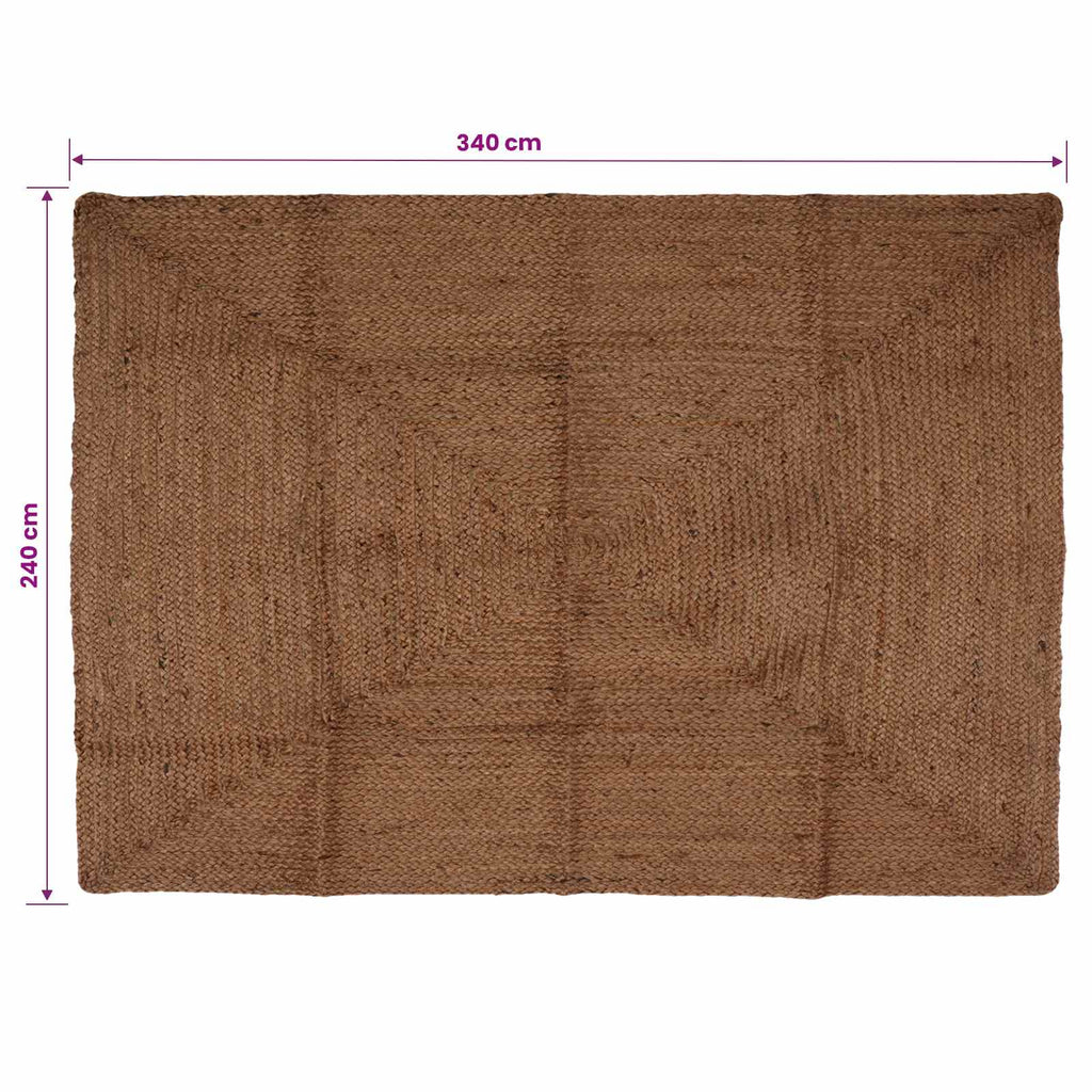 vidaXL Dywan strefowy Szary 240 x 340 cm Juta