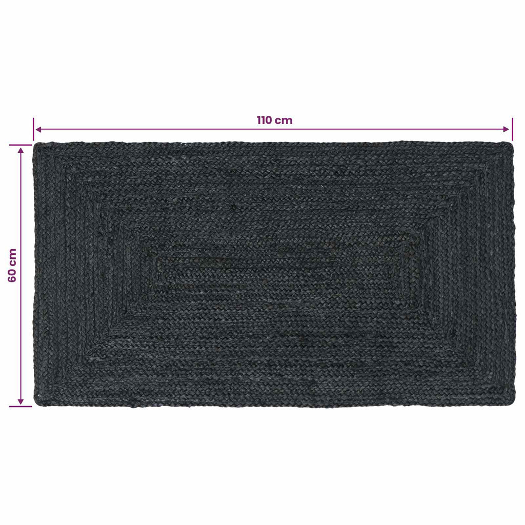 vidaXL Dywany pokojowe Prostokątny ciemnoszary 60 x 110 cm Juta
