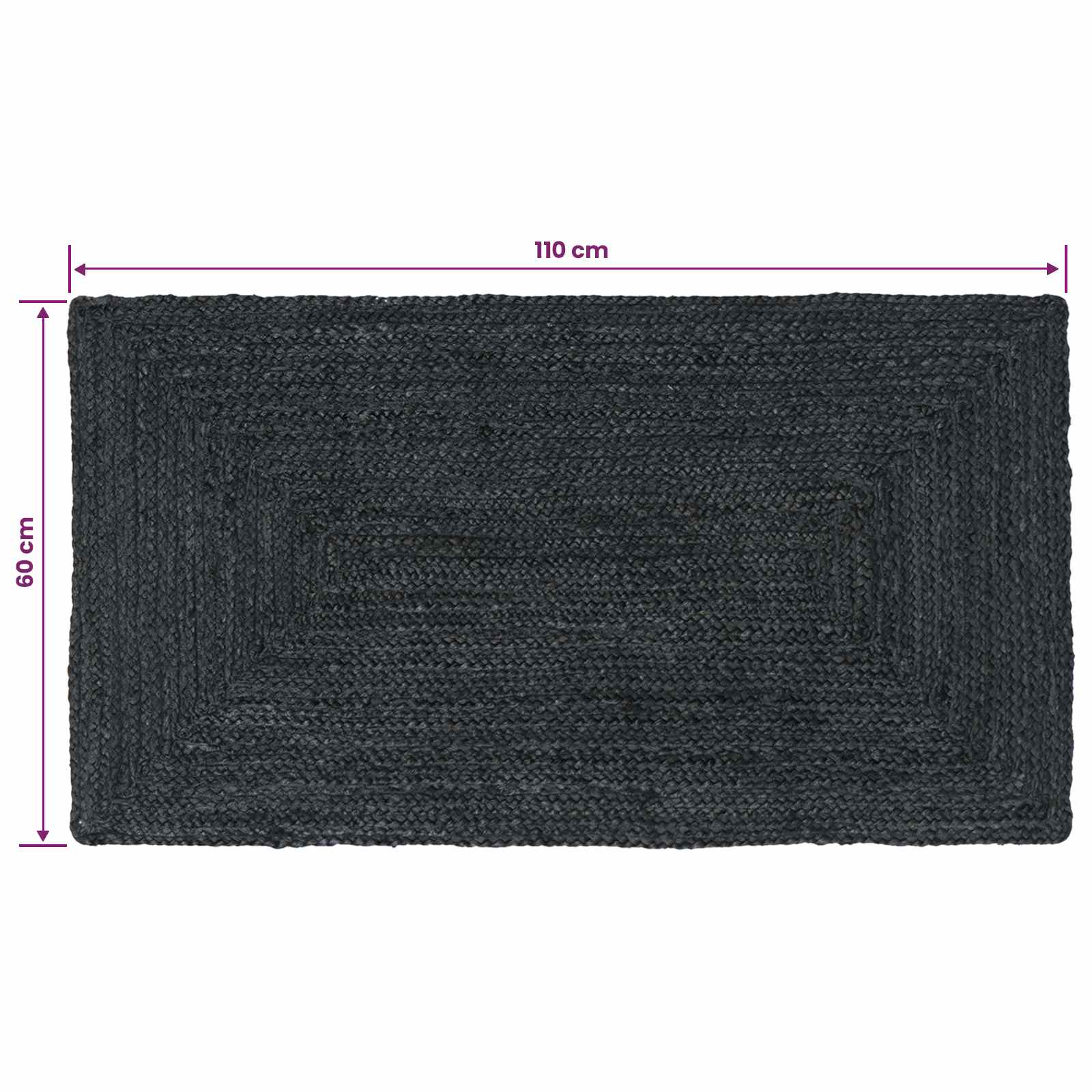 vidaXL Dywany pokojowe Prostokątny ciemnoszary 60 x 110 cm Juta