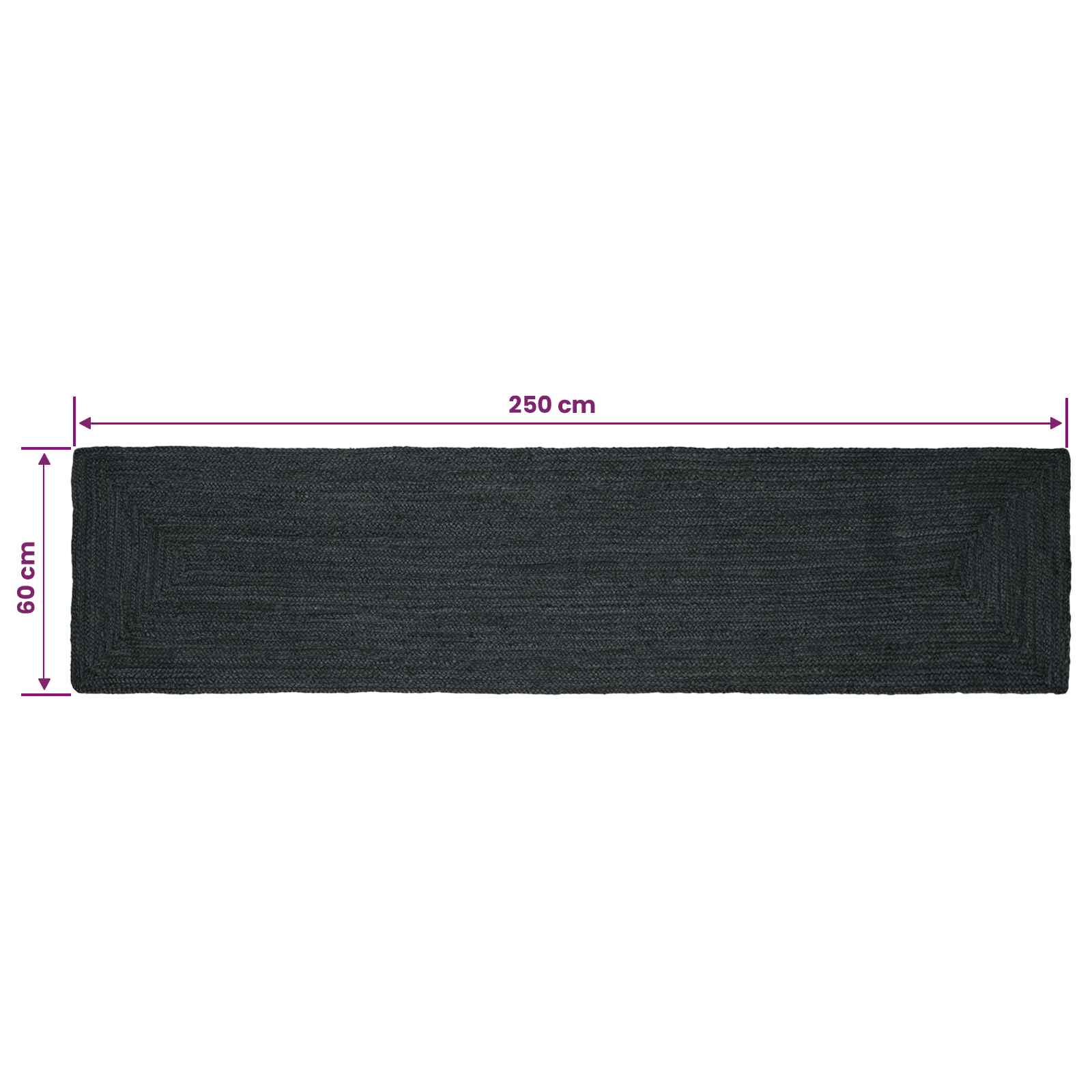 vidaXL Dywany pokojowe Prostokątny ciemnoszary 60 x 250 cm Juta