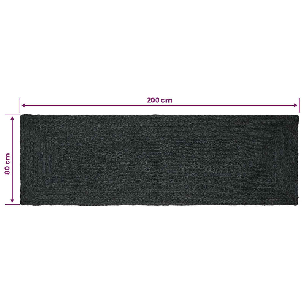 vidaXL Dywany pokojowe Prostokątny ciemnoszary 80 x 200 cm Juta