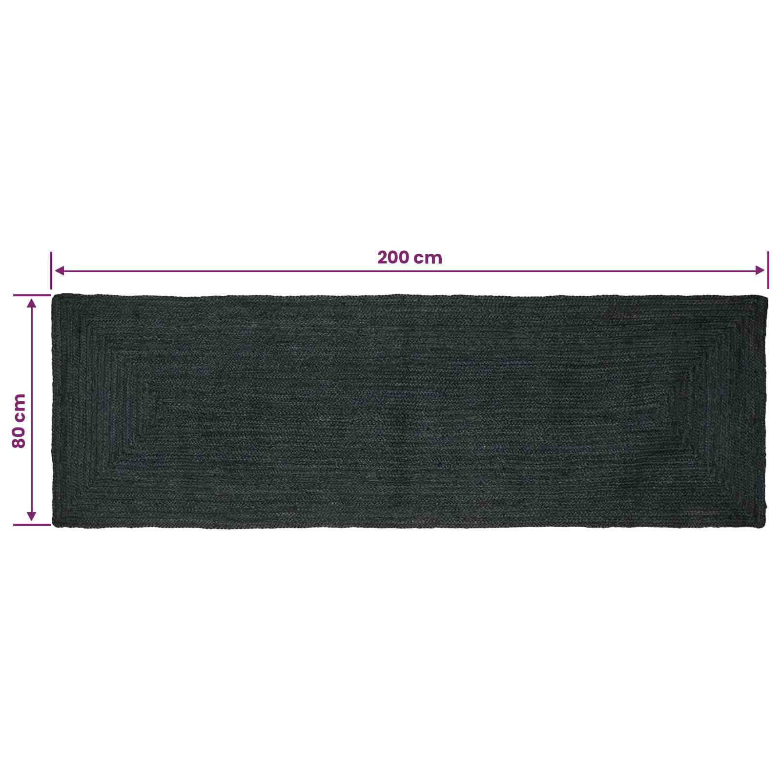 vidaXL Dywany pokojowe Prostokątny ciemnoszary 80 x 200 cm Juta