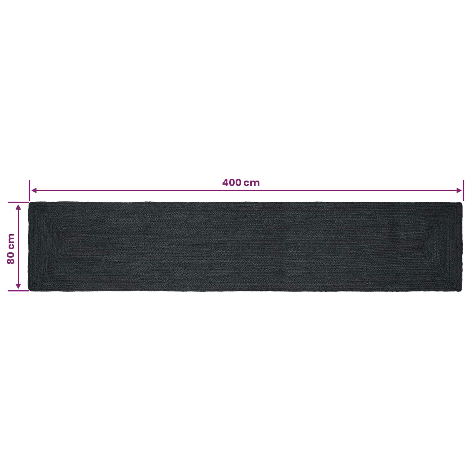 vidaXL Dywany pokojowe Prostokątny ciemnoszary 80 x 400 cm Juta