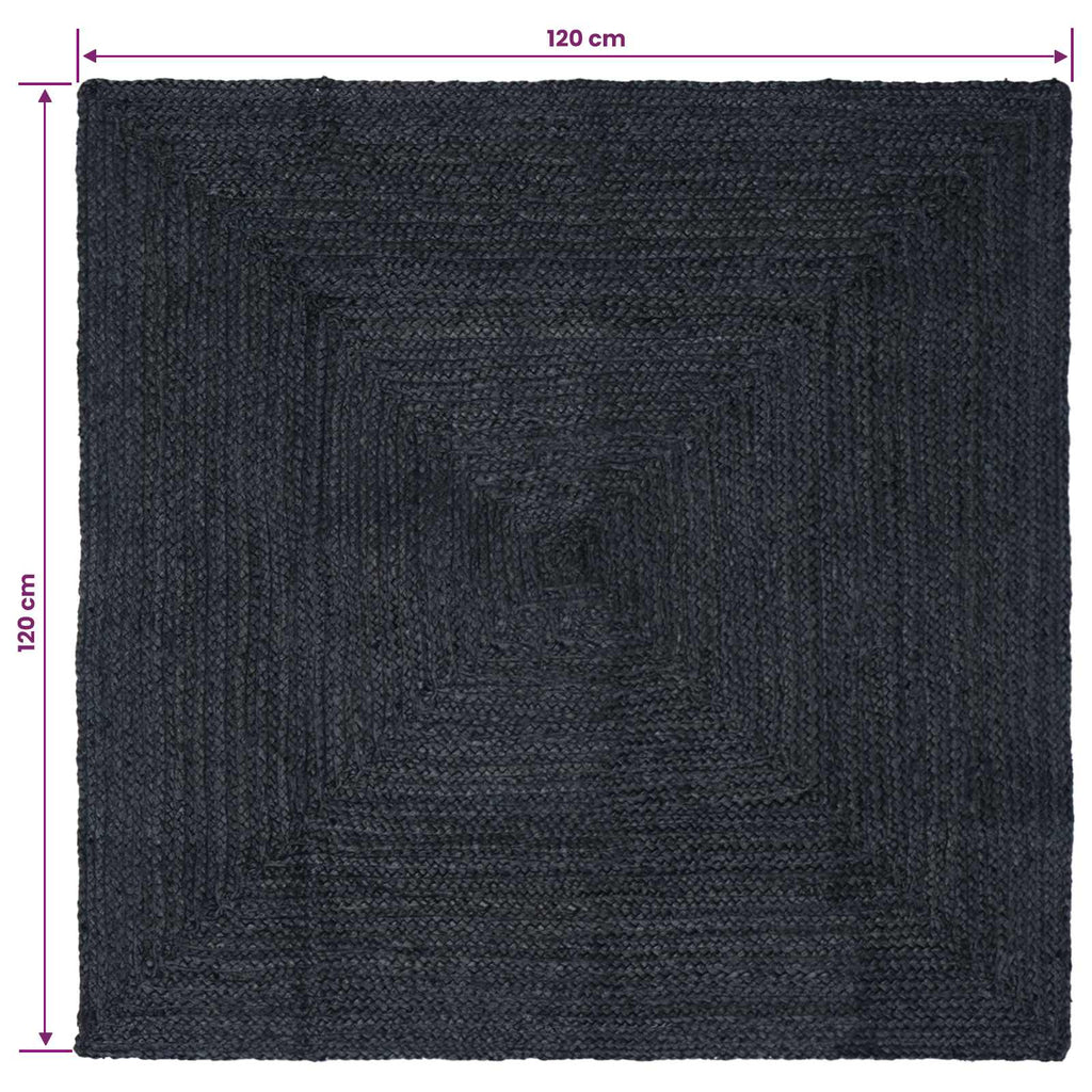vidaXL Dywany pokojowe Prostokątny ciemnoszary 120 x 120 cm Juta